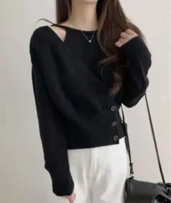 レイヤード風ニットトップス