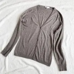 美品 サイズM ジョンスメドレー メリノウール長袖Vネックカーディガン ベージュ