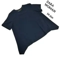 【ZARA WOMAN】ザラ　ウーマン　カットソー　半袖　ヘム　ブラウス　Mのサムネイル