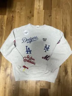 MLB ロゴ刺繍 グレー スウェット Lサイズ