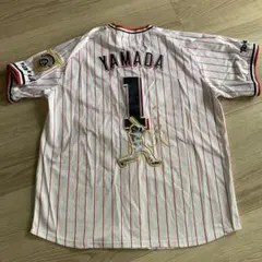 【新品未着用】スワローズ　山田哲人　2021年優勝記念ワッペン付ユニフォーム 新品未着用】スワローズ 山田哲人選手 2021年優勝ワッペン付