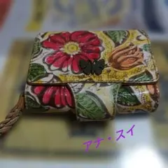 アナ・スイ花柄片押し2つ折りサイフNO642