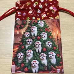 感謝価格　巾着袋　マルチーズちゃん