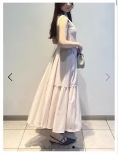 SNIDELスナイデル バックオープン リブニットドッキングワンピース 