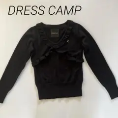 DRESS CAMP ブラック フリル Vネック セーター　サイズ38