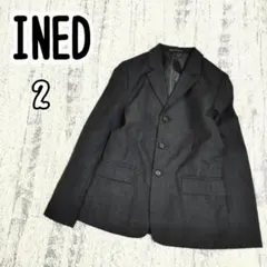 【イネド】ダークグレー M ウールブレザー テーラードジャケット k4928