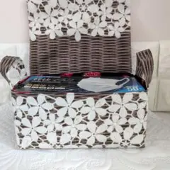 布バスケット　蓋付き　レースバスケット　いちご