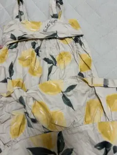 ジェラートピケ　レモン柄ワンピース