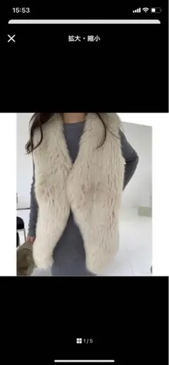 アイボリー ファーベスト ノースリーブ