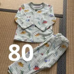 ベビー　パジャマ　80 長袖　恐竜柄　新品のサムネイル