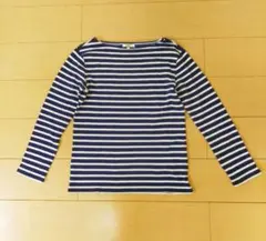 エーグル　ボーダーカットソー　ロンT　ネイビー×白