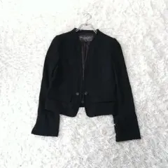 BODY DRESSING Deluxe ウールノーカラージャケット 36黒のサムネイル