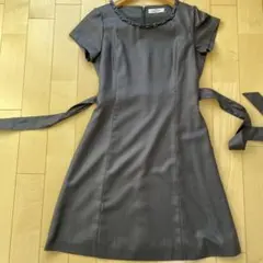 GALLERY VISCONTI半袖ミニワンピース ウエストリボン付き