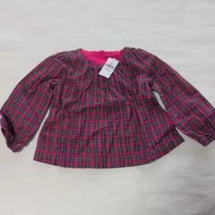 babyGAP ピンク系チェック 長袖シャツ 18-24ヶ月