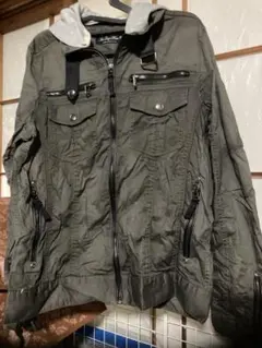 最終価格‼️オリーブグリーン ミリタリージャケット フード付き