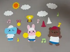 運動会 壁面飾り どうぶつ チアリーダー 保育園 幼稚園
