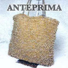 【美品】 アンテプリマ 裏地付き ハンドバック ワイヤーグリッター スクエア