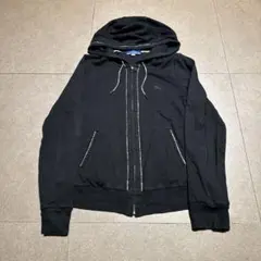 Burberry blue label パーカー　ジップアップ　黒　　薄手　38
