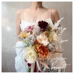 【週末限定SALE】ウェディングブーケ ホワイトブーケ 前撮り 韓国風 造花