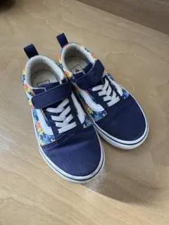 Vans ネイビー パズル柄 スニーカー 18cm