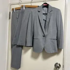 最終 THE SUIT COMPANY she ライトグレー スーツ3点セット