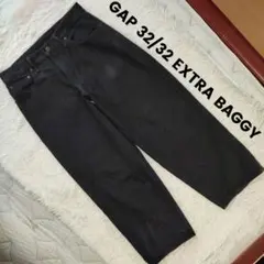 GAP 32/32 EXTRA BAGGY デニムパンツ ブラック ギャップ