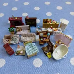 シルバニアファミリー 家具 小物 食器 暖炉 観葉植物 ベッド 人形 まとめ売り