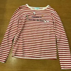 スヌーピー 長袖Tシャツ M 赤と白のストライプ