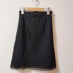 M'AS-TU-VU 黒 レース タイトスカート ひざ丈　日本製