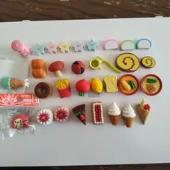 おもしろ 食品モチーフ消しゴムセット 32個