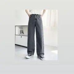 moment+ デニム＆ツイルストレートパンツのサムネイル