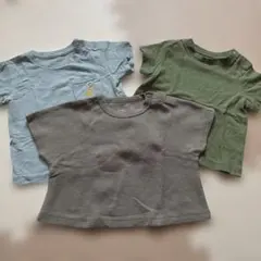 60〜70cm 半袖Tシャツ3枚セット ベビー シンプル ナチュラル