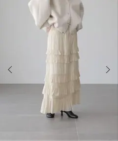 フリルティアードスカート/アイボリー