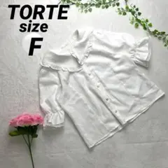 美品 TORTE トルテ ビックカラーブラウス ホワイト Mのサムネイル