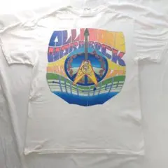 ​90s USA製ハードロックカフェTシャツ シカゴ ピースマークギター 白 M