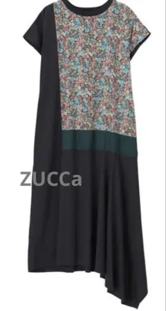 新品タグ付☆ ズッカ リバティ　 コラボ 半袖ワンピース　花柄　ドッキング