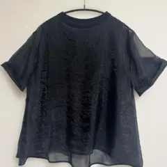 ★Mao made ★Aラインシアー素材 プルオーバー ブラックのサムネイル