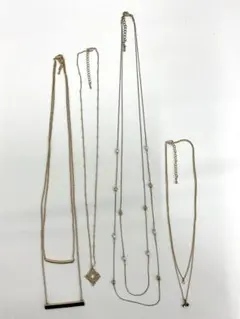 40.822【ネックレス　4本セット】2連 リボン　ヴィンテージ　アンティーク