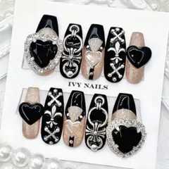 ネイルチップ　オレンジ　量産　推し活　地雷　地雷系　オーダー　現品　【233】