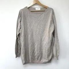 ANTIQUE ベージュ 長袖ニットセーター　Lサイズ