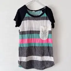 ボーダー 半袖 レディース カジュアル【L】