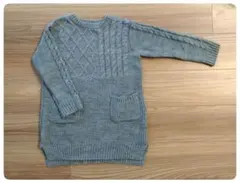 ★最終値下げ・セラフ★長袖　ニット　ワンピース　グレー　120cm