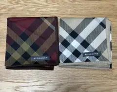 【未使用】Burberry バーバリー メンズハンカチ チェック柄　2点セット