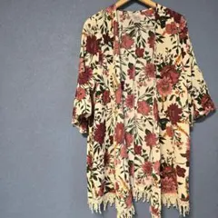 TIME AND TRU 花柄カーディガン ONE SIZE 総柄