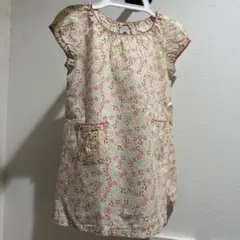プチバトー　花柄ポケット付きワンピース 12m 74cm
