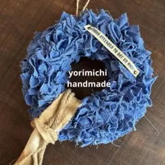 ハンドメイド　リース　リメイク　ジーンズ　雑貨　布リース　コーデュロイ