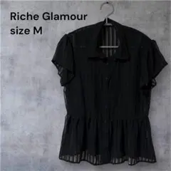 Riche Glamour シアーブラウス M ブラック シースルー しまむらのサムネイル