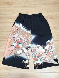 着物リメイクワイドパンツ3725