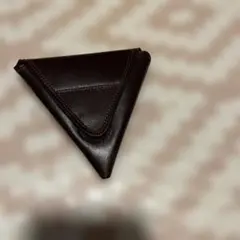ダークブラウン レザー 三角形コインケース
