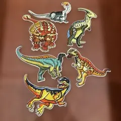 大きいワッペン　恐竜刺繍ワッペンセット 6種類
